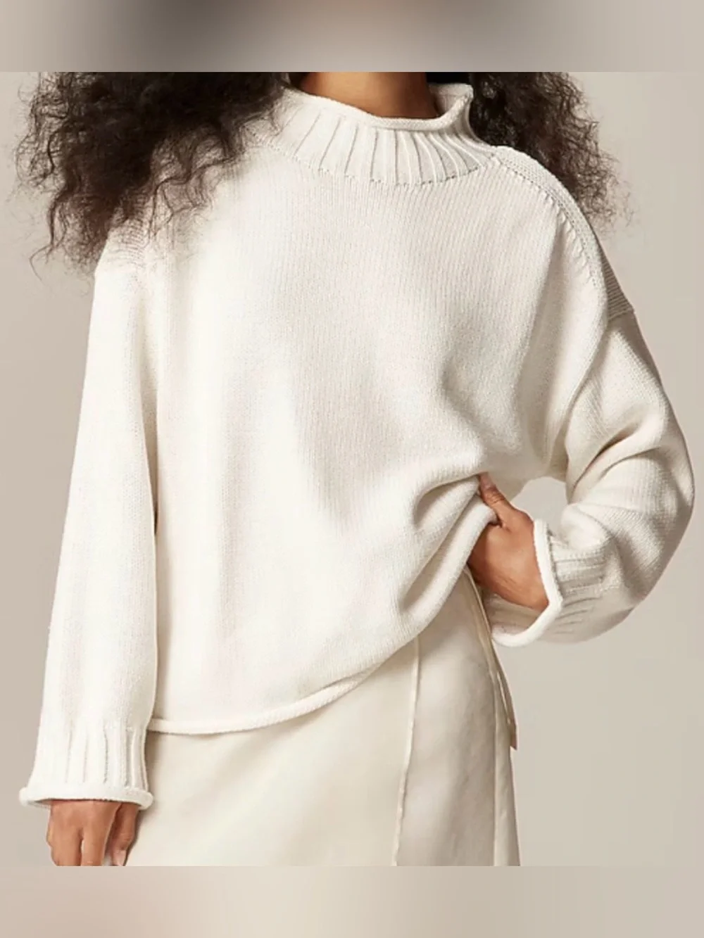 NWT J. Crew 2025 Rollneck Sweater in Ivory